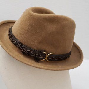Stevens Mens Brown Fedora Beaver Blend Hat 7 1/8